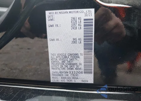 2024 Nissan Altima Sv Fwd z USA, uszkodzony, nr VIN 1N4BL4DV5RN335208